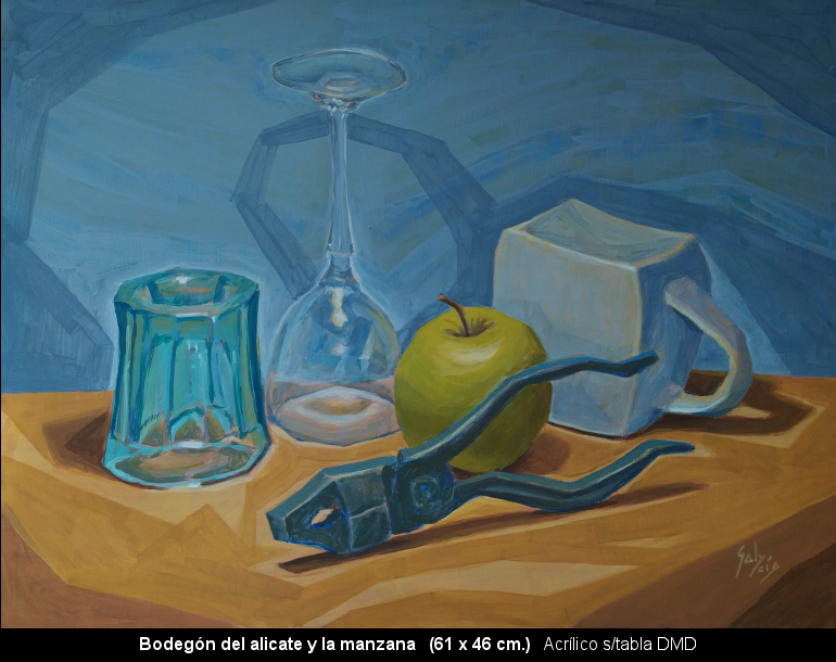 Bodegón del alicate y la manzana