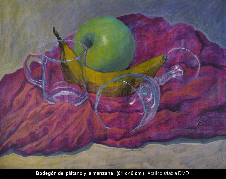 Bodegón del platano y la manzana